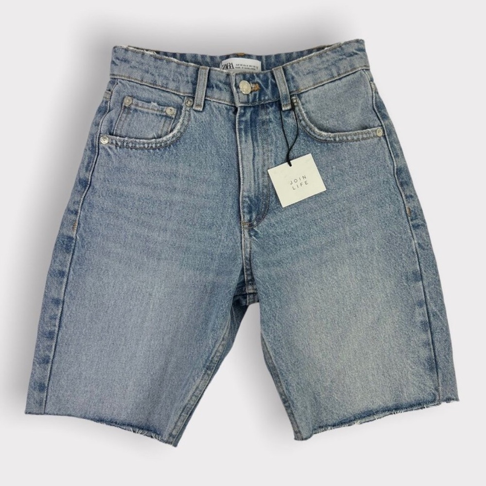 Zara Mid Length Cut Off Bermuda Shorts